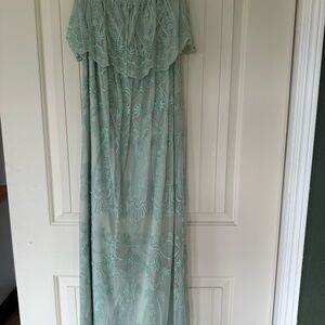 Full length tube lace aqua dress size Small